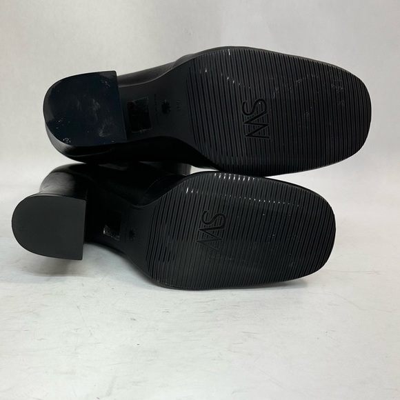 $700 STUART WEITZMAN CURVEBLOCK 100 SQUARE LEATHER BOOTIE SOCK BLACK 9.5 (PB24) - Picture 7 of 8